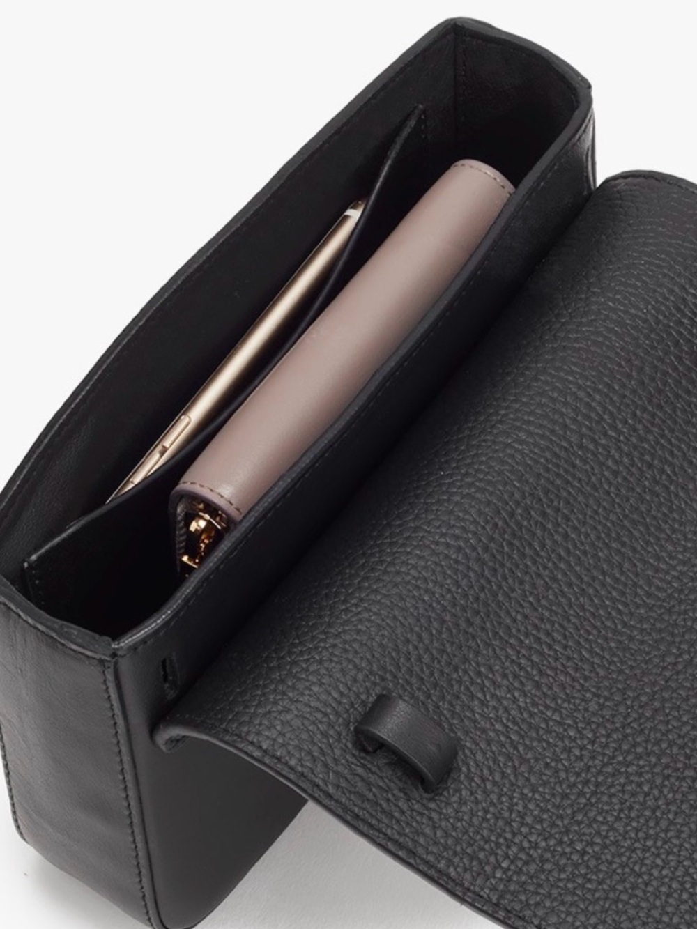 Cuyana Classic Black Italian Leather 3-in-1 Bag - Timeless Everyday Style - Picture 14 of 16